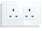 BSEED Wall UK Socket Mirror Glass Frame, Double Pole 3-Pin Wall Outlet White, 157mm 1 Gang Standard 13 Amp AC Power Safe Protect for Home/Office, Modern Style, Easy Install with Earth & Neutral