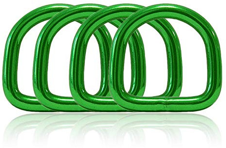 Ganzoo D - Ring aus Stahl, 4er Set, Innenmaß 21mm, Materialstärke 4mm, DIY Hunde-Halsband, nichtrostend, geschweißt, Ideal mit Paracord 550, Farbe grün