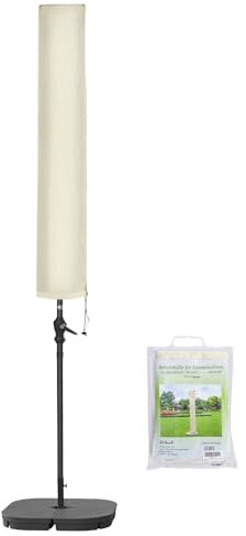 Oule GmbH Funda protectora para sombrilla de hasta aprox. 200/300/400 cm de diámetro, calidad prémium, material Oxford 300 g/m² 600D, color beige 135 cm x 20/25 cm