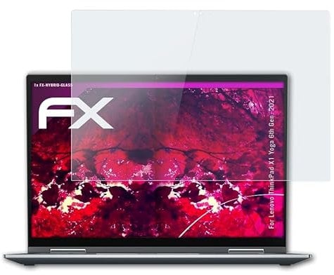 atFoliX Glasfolie kompatibel mit Lenovo ThinkPad X1 Yoga 6th Gen. 2021 Panzerfolie, 9H Hybrid-Glass FX Schutzpanzer Folie