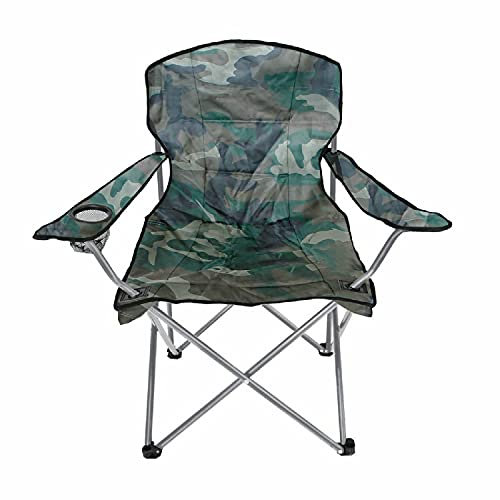 Comfort Anglersessel Campingstuhl Faltstuhl Anglerstuhl Regiestuhl mit Getränkehalter und Tasche in Camouflage gepolstert