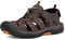 GRITION Herren Wandern Sandalen Outdoor Trekkingsandalen Verstellbaren Geschlossene Zehe Männer Sommer Sport Wanderschuhe Wasserfest Sandale Klettverschluss Lose Beach MEHRWEG (40 EU, Braun Orange)