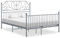 vidaXL Bettgestell Metallbett Schlafzimmer Bett Doppelbett Schlafzimmermöbel Bettrahmen Lattenrost Pulverbeschichtetes Metall Grau 140x200cm