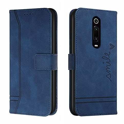 QIWEIQING Kompatibel mit Xiaomi Mi 9T Hülle Leder, Klapphülle HandyHüllen Handytasche Case für Xiaomi Mi 9T Pro, Flip Schutzhülle Flip Case für Xiaomi Mi 9T / Mi 9T Pro Blue HX