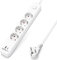 Aigostar Steckdosenleiste 4 fach mit Schalter, Mehrfachsteckdose mit 1 USB und 1 USB C Port (5V/2.4A), Verteilersteckdose mit 5 m Kabel