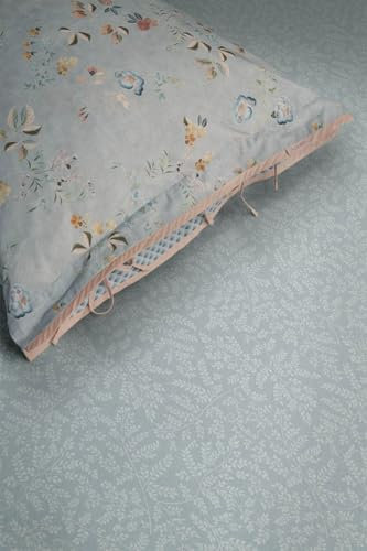 Pip Studio Spanbettlaken Leafy Blau Grau 90x200/220