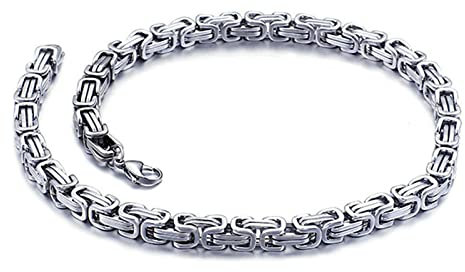 Beydodo Herren Kette 55CM ohne Anhänger Edelstahl, 5MM Königskette Freundschaftskette Hip Hop Halskette Silber