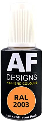 Alex Flittner Designs Lápiz de retoque RAL 2003, color naranja pastel, mate, 20 ml, acrílico, pintura de recompatible conción, madera, metal, muebles de baño