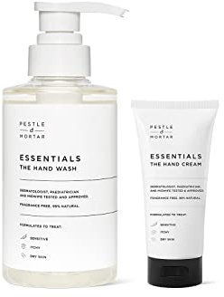 Pestle & Mortar Essentials Eczema Sensitive Hand Rescue Kit- Treatment for Psoriasis & Eczema, Relief Irritated, Dry & Itchy Skin, Dermatologically Tested, Midwife Approved