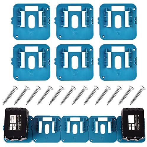 6 Stück Batteriehalter Für Makita, 18V Akku Wandhalterung, Akkuhalter, Werkzeughalter Maschinenhalter, Wandhalterung Akku Halter Geeignet für BL1860 BL1850 BL1840 BL1830 mit 12 Schrauben