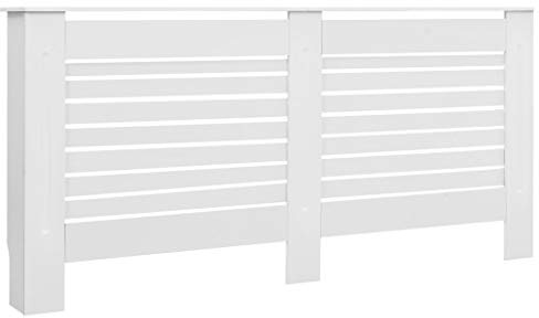 FIRBNUS 172x19x81.5 cm HeizköRperverkleidung HeizköRper Heizungsverkleidung HeizköRperabdeckung LamellentüR Heizungsrohr Verkleidung Weiß