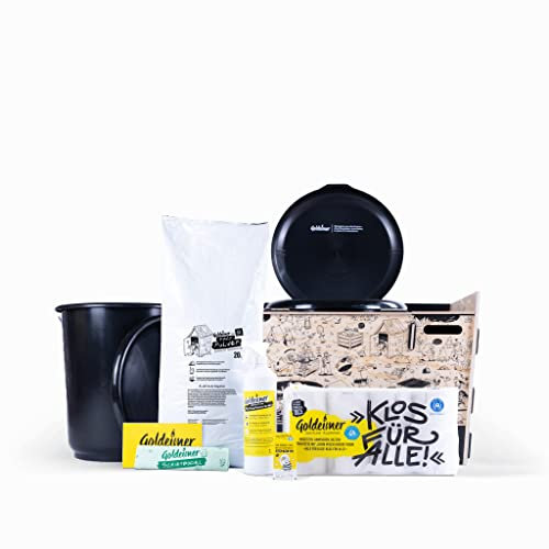 Goldeimer »Premium« Trockentoilette aus Holz und recyceltem Kunststoff - Rundum-Sorglos-Paket
