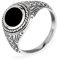 NKlaus Edelsteinring 66mm Herrenring Wiking 925 Silber Onyx schwarz echt Vintage Solitär Fingerring 14209