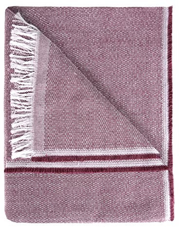 MERCURY TEXTIL- Colcha Plaid Multiusos 50% Algodón 50% Poliéster, Jarapas para Sofá, Liso y Rayas, Plaid Cama. Plaid Sofá, Manta Cubre Sofá Foulard (180x290cm, Liso Granate)