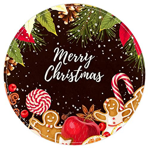 VBFOFBV Teppiche für Schlafzimmer, Ultra-luxuriöser, weicher und Dicker, Rutschfester Teppich für Kinder, Babyzimmer, Kinderzimmer, moderner Dekorteppich,Frohe Weihnachten Candy Fruit Flower Vintage