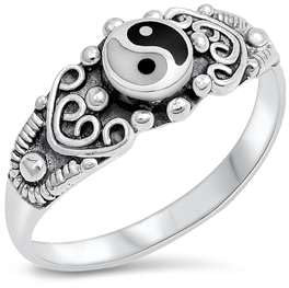 Joyara Sterling Silber 925 Yin Yang Ring 60