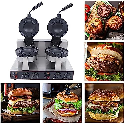 Commercial Burger Gaufrier 1300w Antiadhésif Électrique Panini Presse Burger Machine Double Face Chauffage Crème Glacée Gaufrier Baker Machine Paninis Gaufrier Cone Maker