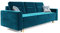 ALTDECOR Wohnzimmer Couch mit Schlaffunktion mit DL-Automatik, Polstercouch rückenecht gepolstert, ideal als Gästebett - BERGI - 234x95x90 cm Türkis