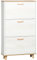 HOMCOM Narrow Shoe Cabinet, Slim Shoe Storage Cabinet with 3 Flip Drawers and Adjustable Shelves, 12 Pair of Shoes Organizer for Hallway, Entryway, Cream White