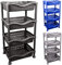 A406 Large New 4 Tier Fruit Vegetable Rack Kitchen Pantry Storage Rack kitchen Utility Garage Strong Plastic Kitchen Fruit Stand Shelf Stackable Baskets Food Veg Rack Shelf Living Room (Black)