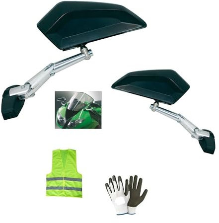 KOMPATIBEL MIT Aprilia RS4 125 Spiegel FÜR VERKLEIDTE MOTORRÄDER 1 Paar RECHTS+LINKER FERNSPIEGEL SCHWARZER Spiegel + M.6 MONTAGESATZ ENTHALTEN