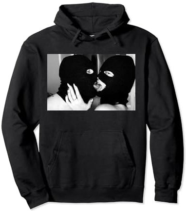 Ästhetische Sturmhaube im urbanen Stil Paar küssende Hooligans Pullover Hoodie