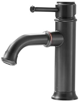 BiaoTeng Robinet de Lavabo en Laiton Antique Noir, Robinet Mitigeur Monocommande Chaud ou Froid Robinet Vasque Retro, Noir Rétro