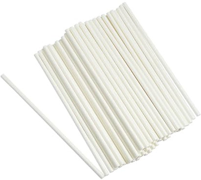 Homéa, Set de 50 Pailles en Carton Blanc 20 cm