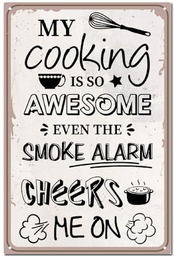 CREATCABIN Kitchen Quote Metal Tin Sign My Cooking Is So Awesome Vintage Retro Wall Mounted Decor Decoration Kitchen Signs Poster Plaque Kitchen Home Dinner Room Decor Gifts for Women 12x8 Inch