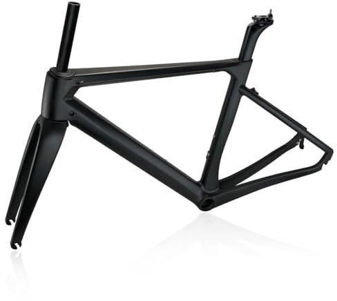 HIMALO 700C Carbon Rennrad-Rahmensatz 46/48/50/52cm C-Bremse Gebrochener Wind Fahrradrahmen QR 100mm/130mm Leichtgewicht Fahrradrahmen Set Vollständige Interne Verlegung (Size : 48CM)
