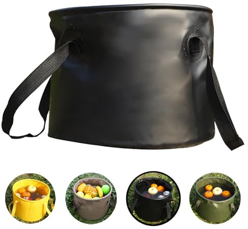 MORAINJAY Collapsible Bucket,Camping Storage Foldable Bucket,20L Lightweight Folding Buckets,Portable Garden Buckets,Water Container for Traveling,Fishing,Car Washing(Black)