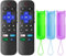 3 Pack Soft Silicone Case with 2 Pack Replacement Remote Control for Universal Smart TVs, Compatible with TCL/Hisense/Sharp/Philips/Onn Roku Series TVs (Not for Roku Stick and Box)