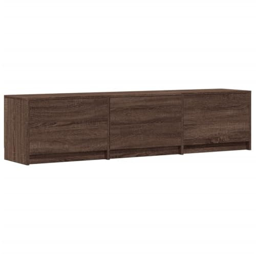 vidaXL Meuble TV avec LED chêne Marron 165x34x40 cm Bois d'ingénierie, Support TV, Meuble télé, Meuble multimédia, Banc TV, Meuble HiFi