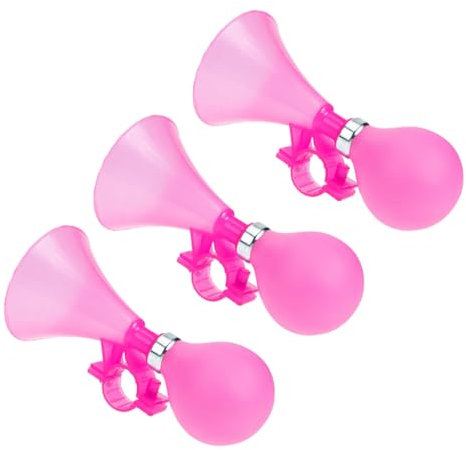 TOGEVAL 3st Fahrrad-luftdruckhupe Fahrrad-radlichter Schuhlöffel Wagen Auto Wiederaufladbare Lufthupe Hornkinder Motorradhupe Fahrradhupe Korb Flyer Lufthörner Plastik Pp Rosa