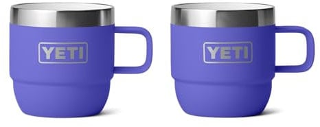 YETI Rambler Espresso Mug, Vacuum Insulated Stainless Steel Stackable Mug, Ultramarine Violet, 2 Pack 6 oz (177 ml)