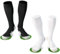 DECOVICI FußballSocken Kinder Herren 2 Paar, Kniestrümpfe Stutzen Fussball Jungen Mädchen Lang Sportsocken Rugby Volleyball 30-34（1Black+1White，30-34）