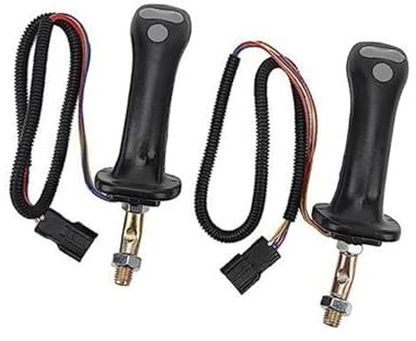 XEBRAD Joystick-Hebel for Bagger, 2 Stück, 3-Tasten-Joystickgriffe for Bagger, 6-polig, Schwarze Aluminiumlegierung, kompatibel mit DH DX150 215 225 300 370 9C Joystick für Bagger