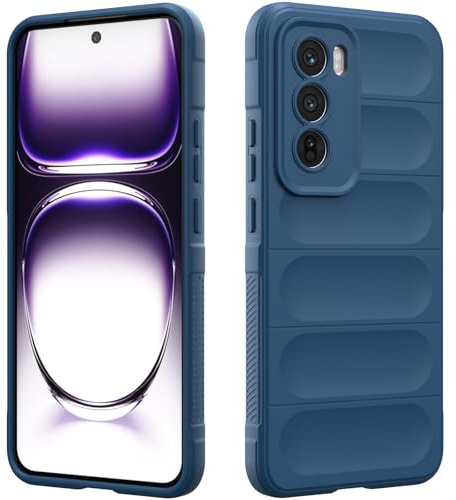 Custodia Compatibile con OPPO Reno 12 Pro 5G, Silicone Custodia per Tutto il Corpo, Copertura Antiurto con Fotocamera Protettivo, Cover Morbida al Tatto - Blu Scuro