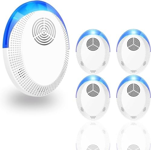 Ultrasonic Pest Repeller 4 Pack, Electronic Mouse Repellent Plug in Pest Control - Ideal for Mouse, Rat, Spider, Rodent, Fly, Mosquitoes, Ants