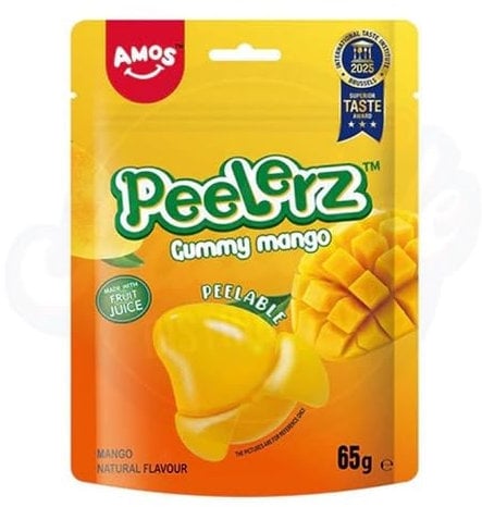 Amoss Peelerz Peelable Gummy Fruits Natural Flavoured Sweets Candy Resealable 65g (Mango)