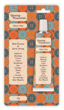 Fabric Glue Extra Strong No-Sew Adhesive for Clothing Repairs, Hemming & DIY Crafts Quick-Drying, Machine Washable, Dry Cleanable Permanent Bond for Textiles (50g)