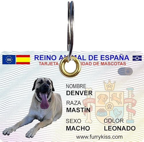 FurryKiss Tarjeta de Identificación para Mascotas Personalizada con Foto y Código QR, Placa para Perros y Gatos, PVC sublimado a color de Doble Cara, Robusta y Duradera, con Datos de Contacto