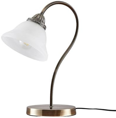 Lindby LED Tischlampe Mialina in Bronze aus Glas (1 flammig, E27) - Tischleuchte Schreibtischlampe Nachttischlampe Wohnzimmerleuchte