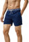 MaaMgic Short de Bain pour Homme Maillot de Bain Rayée avec Poche Séchage Rapide Short de Plage pour Vacance Piscine Bleu Marine Ceinture rayée XL