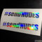 SUPERSTICKI 2X #sendNUDES Oil Slick Folie Hologramm Auto Tuning Aufkleber ca 20cm Autoaufkleber
