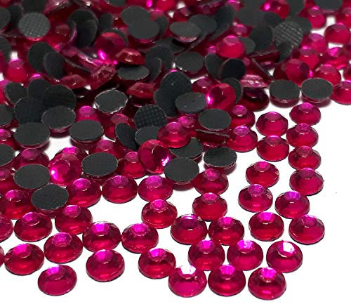 Perlin Hotfix - SS20 - Lot de 1440 strass - 5 mm - Rose fuchsia - Qualité AAA - À repasser - Pierres à paillettes autocollantes - En verre - 495