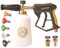 GDHXW 2 Liter Schaumkanone Hochdruckreiniger Pistole Heavy Duty Car Foam Blaster Big Mouth Verstellbare Schneeschaumlanze Dicker Schaum mit 5 Düsen und Schnellverbinder