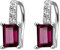 Jobo Damen-Ohrhänger aus 925 Sterling Silber mit Rhodolith und 6 Zirkonia