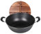BSTL Sartén Antiadherente para Wok Fruta De Hierro Fundido Sin Recubrimiento De Doble Oreja De Forma Profunda para El Hogar Cacerola Multifunción Olla para Sopa Cazuela para Wok,Black
