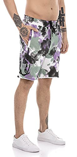 RED BRIDGE Pantaloncini da Uomo Joggers Pantalone Corto da Tuta Viola L